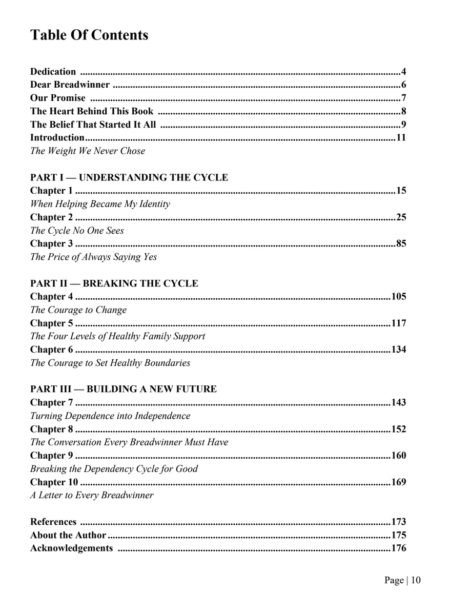 The table of contents of Breaking the Dependency Cycle